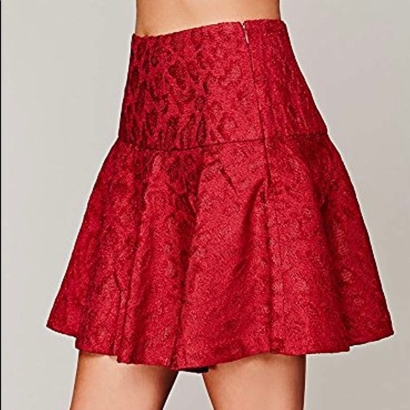 Free People Dresses & Skirts - Free People Red Leopard Print Drop Waist Skirt 2